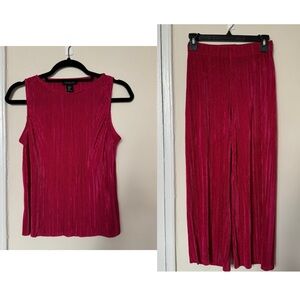 Rachel Zoe Hot Pink Plisse Two Piece Set